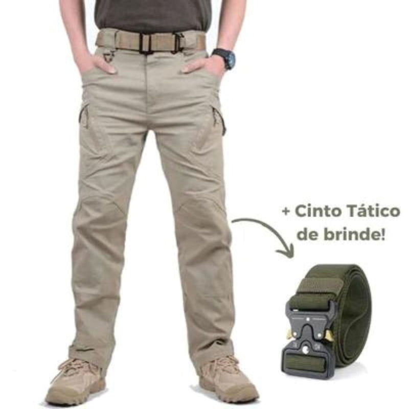 Calça Militar Tática Resistente e Impermeável + Cinto de Brinde